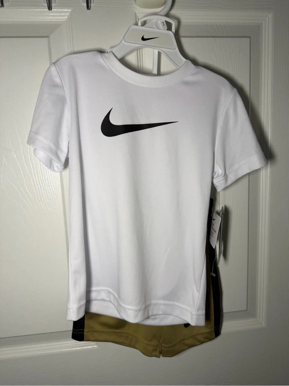 Nike White Dri-FIT Shirt with Black Swoosh